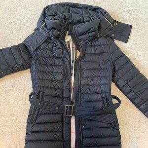 Black Burburry Brit Puffer Coat